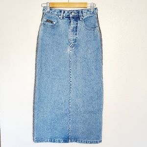 Vintage Revolt Denim Midi Skirt
